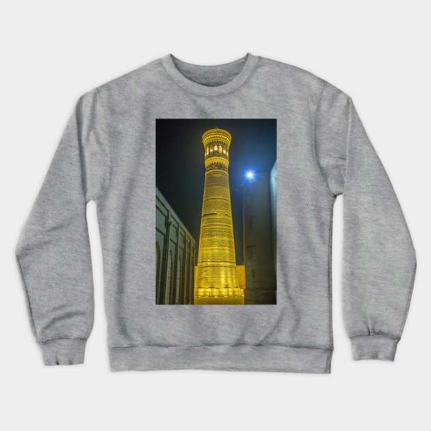 Uzbekistan. Bukhara. Kalyan Minaret. Night. Crewneck Sweatshirt by vadim19